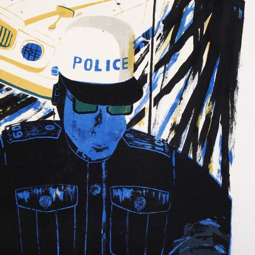 1879 - A mid-century screen print of Police 