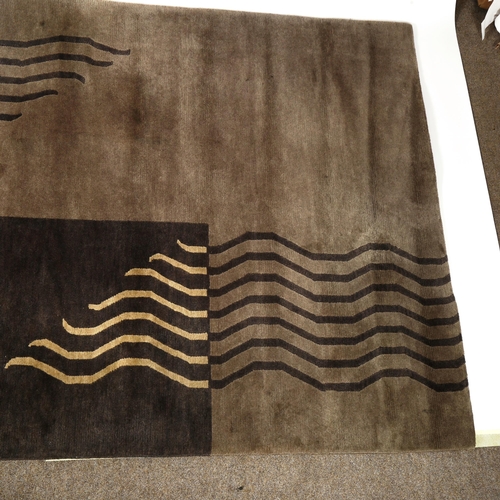 1883 - A heavy pile Art Deco modernist wool rug, 243 x 160cm