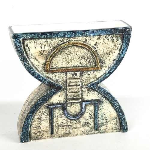 1909 - MARILYN PASCOE for TROIKA, an anvil vase circa 1970, Makers marks to base, height 21.5cm