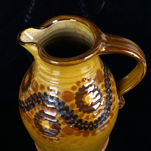 1913 - ALAN FREWEN Millhouse studio pottery, a large slipware cider flagon / jug, impressed makers mark, he... 