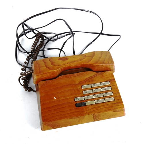 1916 - GFELLER TRUB, A 1970s'/80s' solid elm telephone