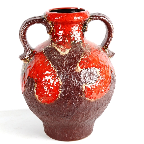 1918 - A large DUMLER & BRIEDEN, West German two handled vase, marked to base 1109/40 Germany, height 40cm