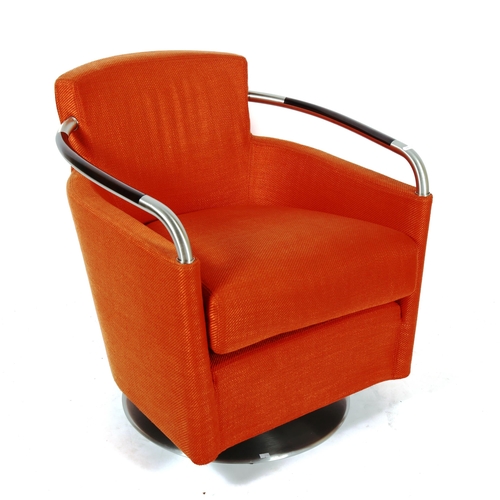 1924 - A Giorgetti Liba Swivel lounge chair by MASSIMO SCOLARI, Italy, with maker’s labels, height 74cm