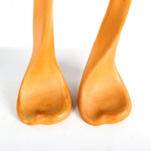 1925 - ELSA PERETTI for Tiffany & Co, a pair of organic terracotta bone candlesticks, ca 1980 with impresse... 