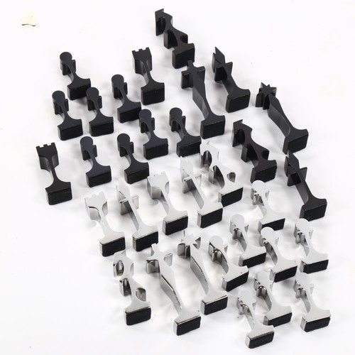 1854 - A 1960s' modernist chess set by ALCAN, France, aluminium pieces with aluminium framed mirror board, ... 