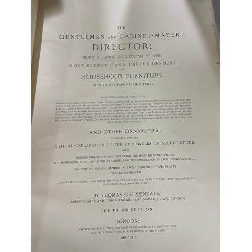 1536 - The Gentleman And Cabinet Makers Director by Thomas Chippendale, third edition published 1762, A/F