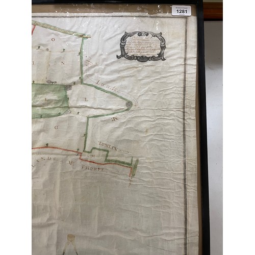 1281 - Robert Morden engraving, map of Sussex 1695, oak frame, overall frame dimensions 42cm x 49cm, and a ... 