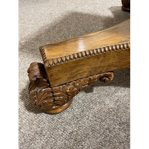 1247 - Gillows of Lancaster, 19th century rosewood dining table of rectangular form, brass inlaid and cross... 