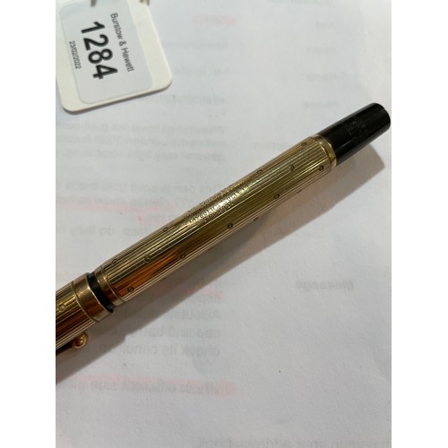 1284 - Watermans Ideal 9ct gold-cased fountain pen, hallmarks London 1929