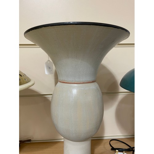 1834 - CHRISTINE FEILER studio pottery trumpet vase,  monogram to base, height 40cm