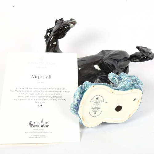 129 - A Royal Doulton Prestige Edition 'Nightfall' porcelain horse figure, HN4887, model by Alan Maslankow... 