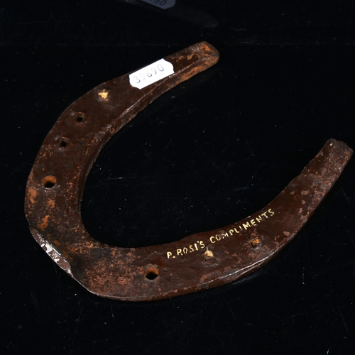 141 - A hand painted lucky horse shoe, Hang It Up This Way About, To Keep The Luck From Falling Out, signe... 