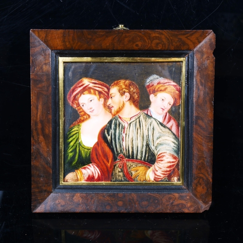 147 - An early 20th century miniature watercolour on ivory panel, signed with initials MDW, dated 1933, 11... 