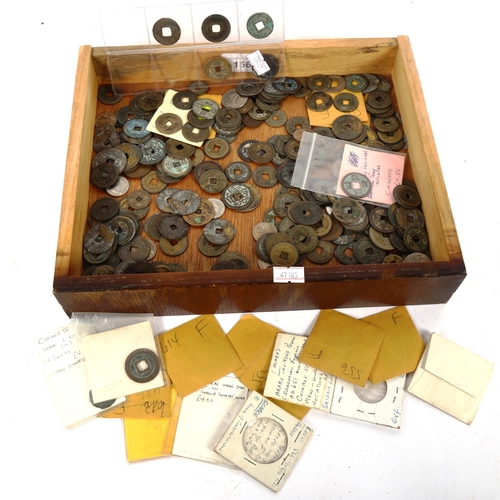 156 - A quantity of Chinese tokens and coins