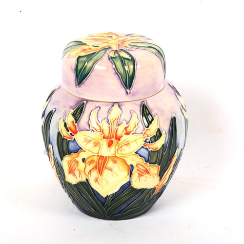 174 - A small Moorcroft Windrush pattern ginger jar and cover, circa 2000, height 11cm