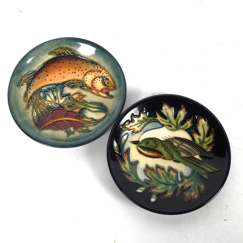 178 - 2 small Moorcroft dishes, including Trout and Ingleswood, diameter 12cm, both boxed (2)