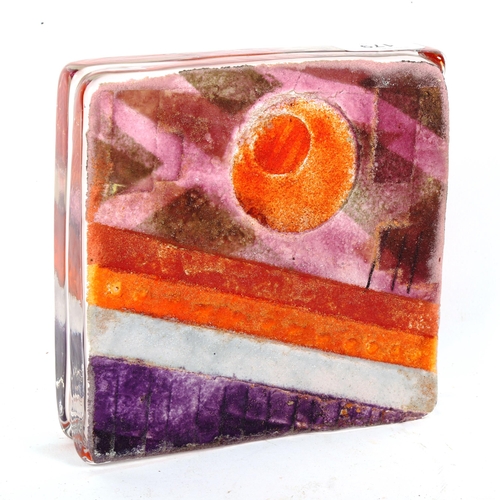 179 - A large Sarah Peterson Caithness Art glass slab block sculpture, signed, limited edition no. 61/100,... 