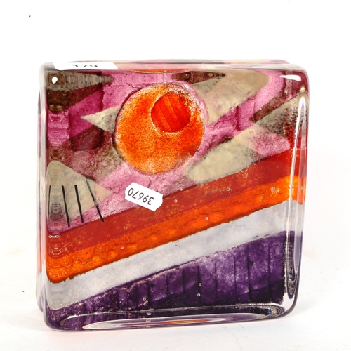 179 - A large Sarah Peterson Caithness Art glass slab block sculpture, signed, limited edition no. 61/100,... 