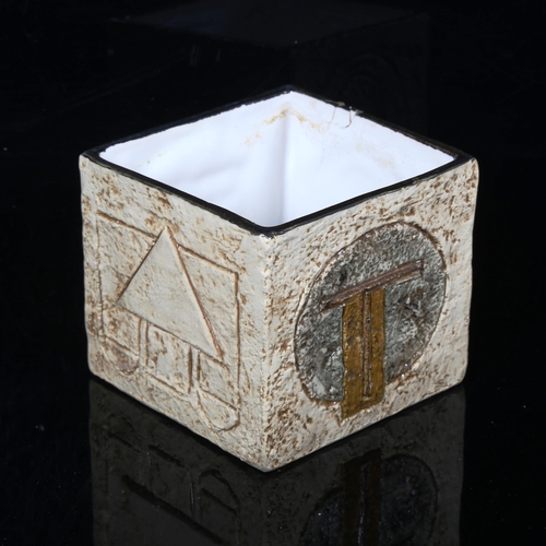 181 - A small Troika pottery square-section vase, height 8cm