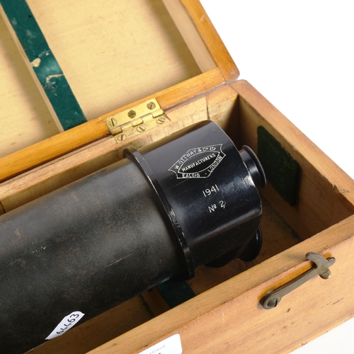 207 - A cased Second World War Period W Ottway 1941 no, 2 telescope, length 51cm