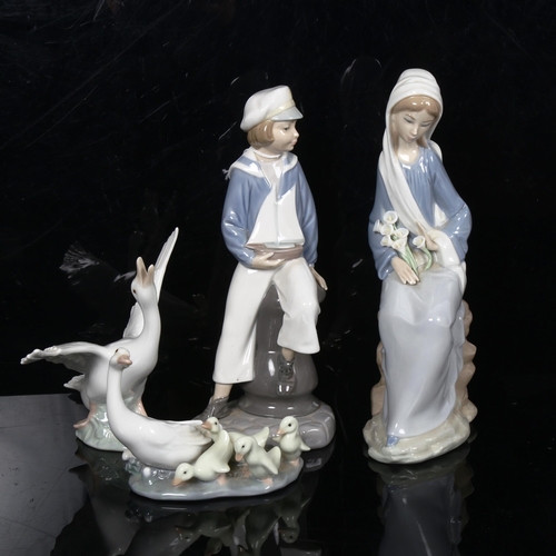 224 - 4 Lladro porcelain figures, including 4810 and 4972, largest height 24cm (4)