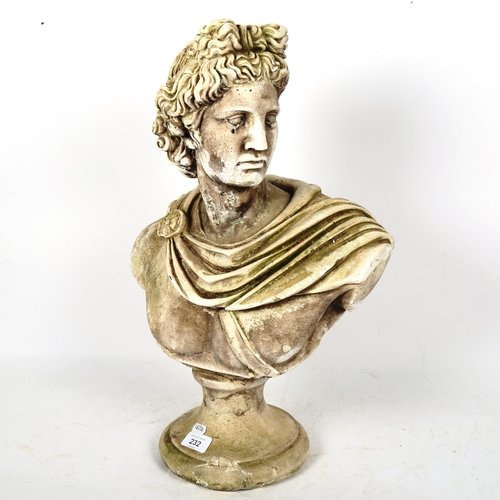 232 - A Classical style moulded concrete bust sculpture, height 52cm