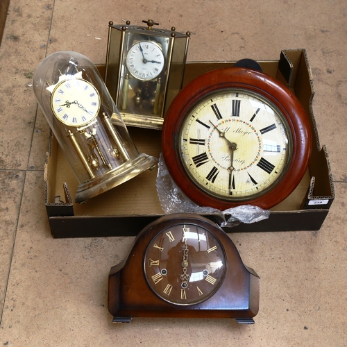 239 - Various clocks, including 400-day, Smiths, and circular dial (4)