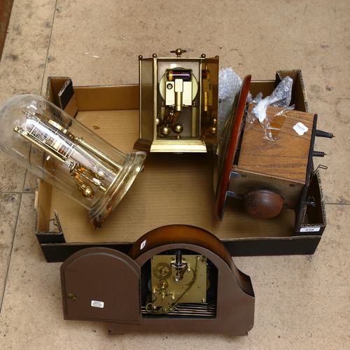 239 - Various clocks, including 400-day, Smiths, and circular dial (4)