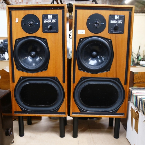 278 - A pair of KEF model 104 teak floor standing loud speakers, height 78.5cm