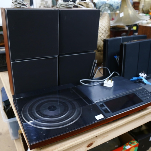 286 - BANG & OLUFSEN (B&O) - a Beocenter 5000 turntable, and a pair of Beovox S45 speakers, height 53cm