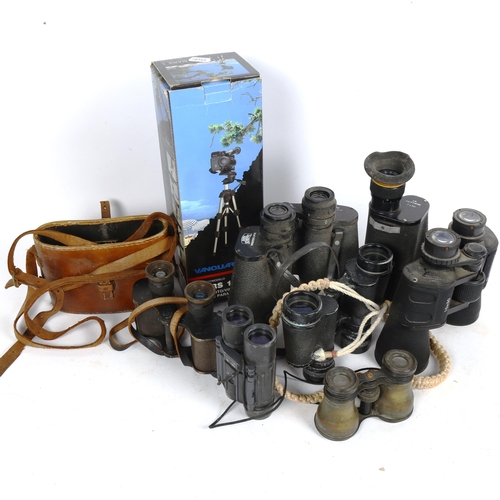 300 - Various binoculars, including Asahi Pentax 8x30, Kershaw 1918 Mk I, Bresser 10x50 etc