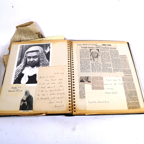 76 - An album of various legal personality photographs, autographs and newspaper cuttings, with full inve... 