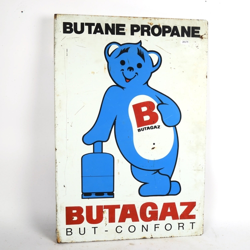 79 - A Vintage Butagaz double-sided enamel advertising sign, 67cm x 45cm