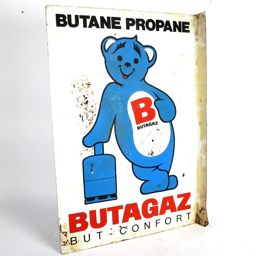 79 - A Vintage Butagaz double-sided enamel advertising sign, 67cm x 45cm