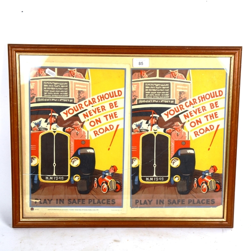 85 - 2 mid-century 'Play In Safe Places' advertising signs, issued by The Royal Society For The Preventio... 