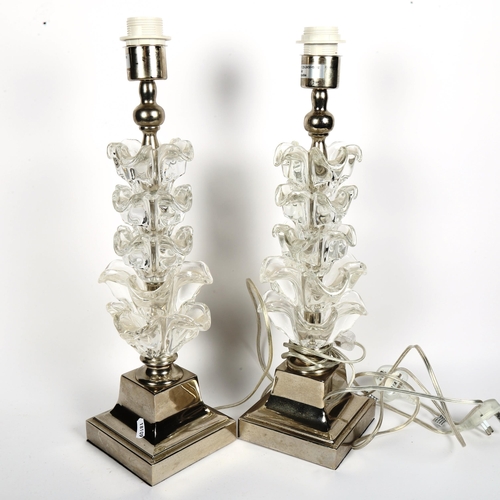 330 - A modern pair of Art glass table lamps, height 50cm