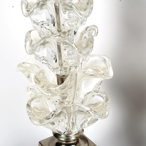 330 - A modern pair of Art glass table lamps, height 50cm