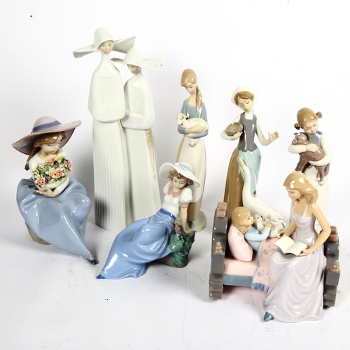 350 - 5 Lladro porcelain figures, and 2 other porcelain figures (7)