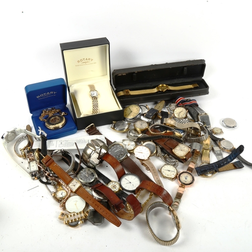 1024 - A collection of circa 1950s/70s wristwatches, and a collection of modern quartz wristwatches