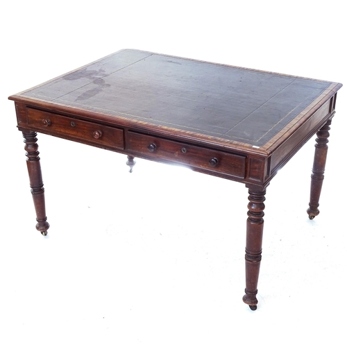 2006 - A centre standing writing table, each side having 2 frieze drawers, L121cm, H73cm, D91cm