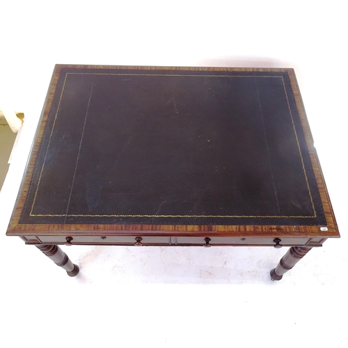 2006 - A centre standing writing table, each side having 2 frieze drawers, L121cm, H73cm, D91cm