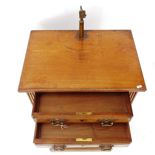 2012 - A Victorian walnut dressing cabinet (mirror missing), fitted with 3 short drawers and panelled cupbo... 