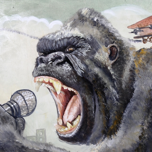 1413 - Clive Fredriksson, oil on board, King Kong, 46cm x 100cm