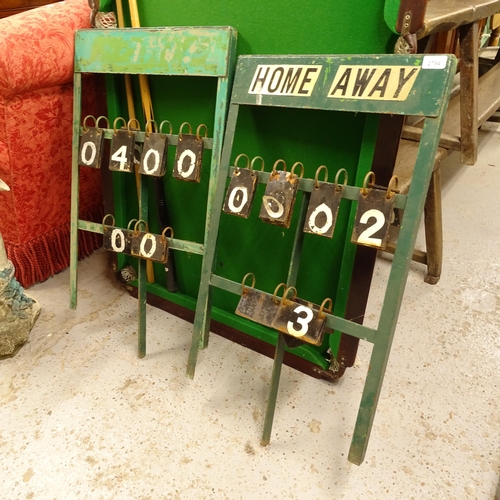 2794 - A pair of Vintage painted metal cricket/bowls scoreboards, with black enamel number plates