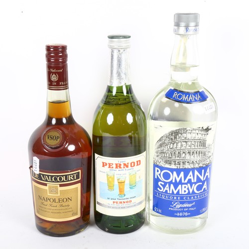 328 - De Valcourt Napoleon French Brandy, Romana Sambuca and Pernod (3)