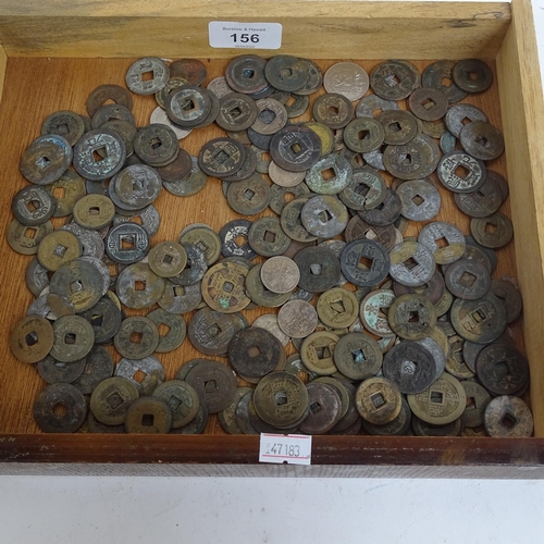 156 - A quantity of Chinese tokens and coins