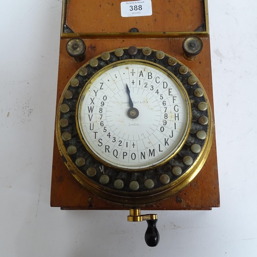 388 - An Antique Siemens Brothers & Co pointer telegraph box, 35cm x 20cm