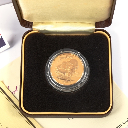 113 - Royal Mint 1980 Government of Gibraltar gold proof fifty pound coin, boxed with papers