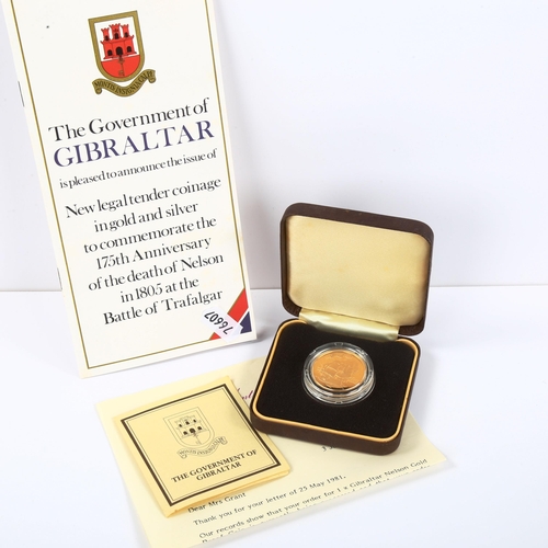 113 - Royal Mint 1980 Government of Gibraltar gold proof fifty pound coin, boxed with papers