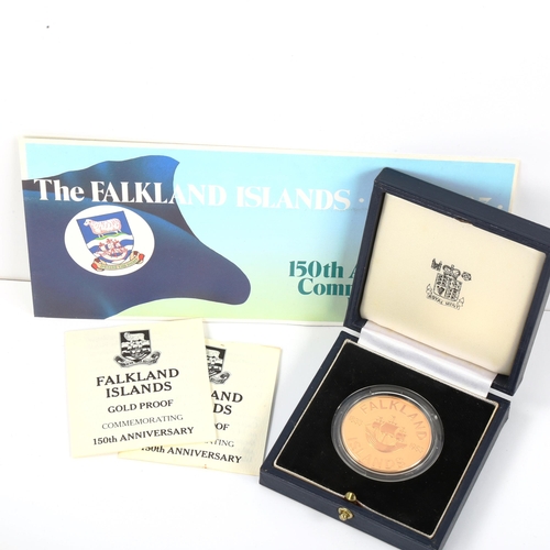 114 - Royal Mint 1983 150th Anniversary Falkland Islands gold proof fifty pence coin, limited edition of 1... 